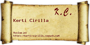 Kerti Cirilla névjegykártya